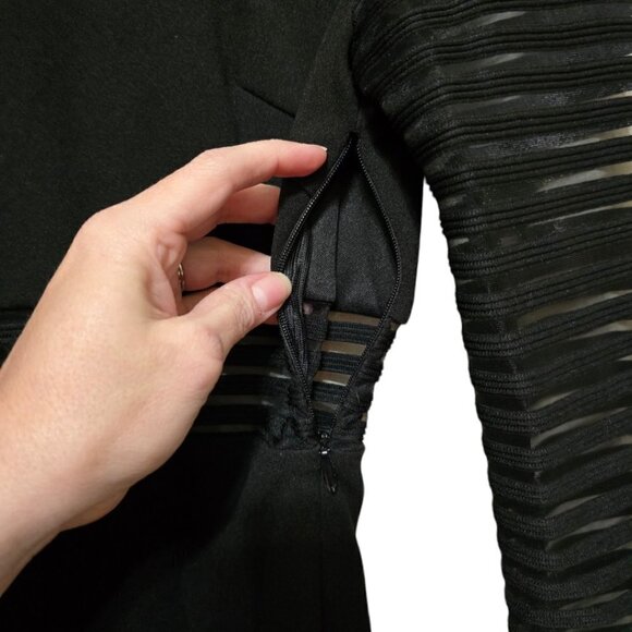 Lulus Perfect Mesh Black Bodycon Dress Sz S - Picture 5 of 9